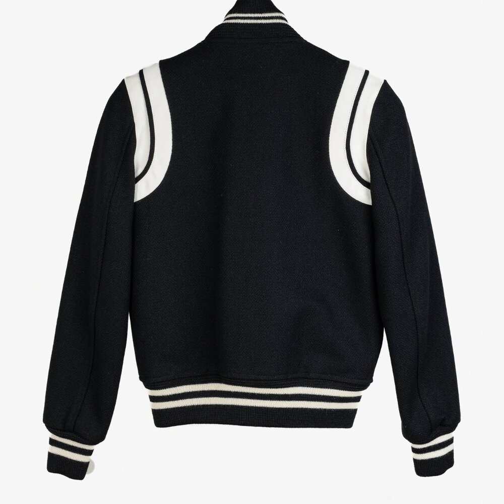 Saint Laurent Teddy Varsity Black White Jacket - Picture 3 of 14